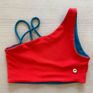 Tiger Friday - May Reversible Ribbed Crop - Tsunami/Cherry - AXS